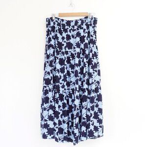 By Anthropologie Women's Light Blue Floral Print Maxi Skirt 12